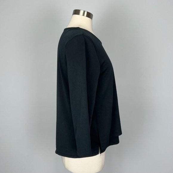 Soft Surroundings Womens Larsa Black Layered Front Tunic Top size Medium - Picture 4 of 11